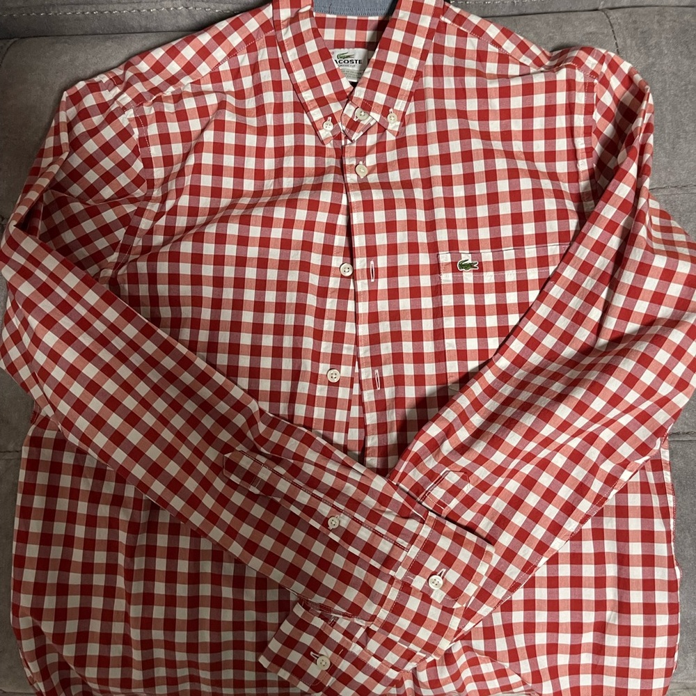 Red Lacoste Button Down